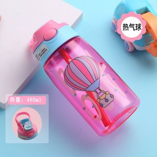 Bình Nước Nhựa  PP An Toàn Cho Bé Mang Đi Học Đi Chơi 480ml Có Ống Hút Chống Tràn Nhiều Mẫu