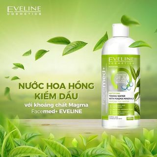 [ Mua 6 tặng 1 ] Nước hoa hồng kiềm dầu Eveline Facemed 400ml ( hàng Balan)