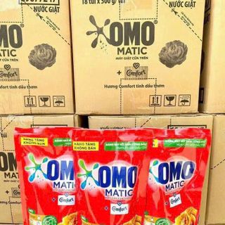 Thùng 18 túi Nước Giặt Omo Matic Comfort Tinh Dầu Thơm Túi (500g) giá sỉ