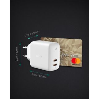 Củ Sạc Nhanh 65W Aukey PA-B4 Omnia Duo 2 Cổng PD Type-C