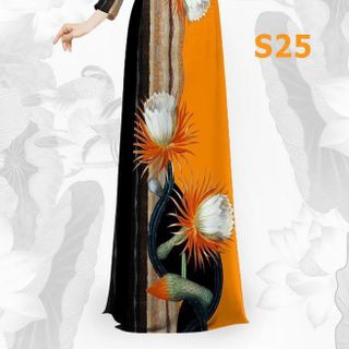 áo dài lụa nhật in 3D sắc nét mã s25 giá sỉ