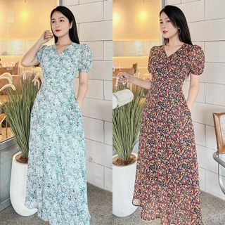 [HCM] Đầm maxi hoa nhí Vol hàn dễ thương D093 - Lady Fashion - Khánh Linh Style giá sỉ