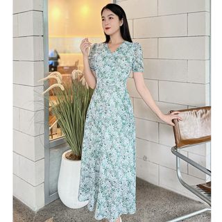 [HCM] Đầm maxi hoa nhí Vol hàn dễ thương D093 - Lady Fashion - Khánh Linh Style