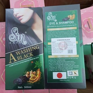 DẦU GỘI PHỦ BẠC SIN HAIR NHẬT BẢN CHÍNH HÃNG 500ML, THẢO DƯỢC NHUỘM ĐEN TÓC NÂU TÓC NHÂN SÂM BÁN BUÔN