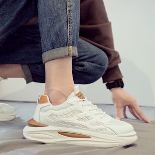 Giầy Thể Thao Sneaker Nam Tăng Chiều Cao, Giày Nam Phối Vải Thoáng Cá Tính