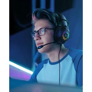 Tai Nghe Chụp đầu Có Dây HEAPHONE RGB AUKEY GHX1 Gaming Led Có Mic Cho PC