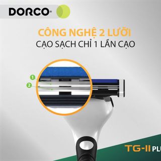 Dao cạo râu 2 lưỡi Dorco TG-II Plus và 10 đầu thay thế