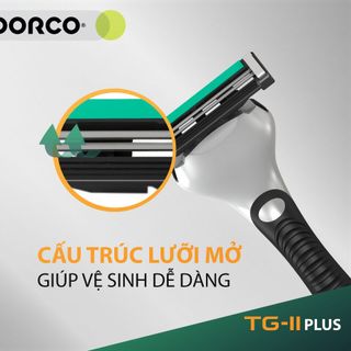 Dao cạo râu 2 lưỡi Dorco TG-II Plus và 10 đầu thay thế