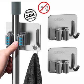 Móc Treo Chổi Dán Tường, Giữ Cây Lau Siêu Chắc Chịu Lực Tốt