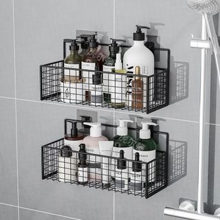 Kệ Để Đồ Nhà Tắm Hình Chữ Nhật，Kệ Kim Loại Dán Tường Cao Cấp Không Rỉ Siêu Chắc