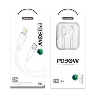Cáp sạc nhanh Sendem M76 PD30W chân IPhone