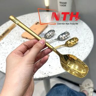 MUỖNG ĂN CƠM INOX MẠ VÀNG KIỂU VUÔNG CÁN DÀI