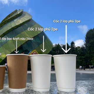 Cốc giấy 2 lớp bọc Kraft nâu