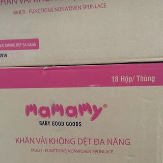 Khăn vải khô không dệt Mamamy, 180 tờ - thùng 18 hộp.