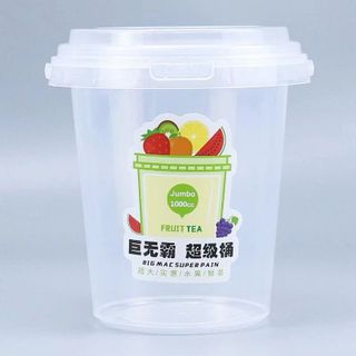Xô nhựa tròn 1000ml đựng trà sữa, ly nhựa xô, xô đựng trà sữa 1000ml ,xô nhựa tròn 1 lít
