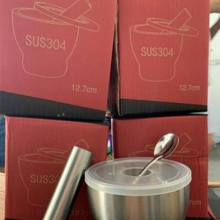 Bộ cối chày Inox 304 - size đại dáng trống bầu