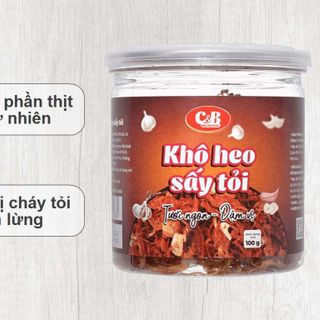 Hộp khô heo sấy tỏi C&B 100g.