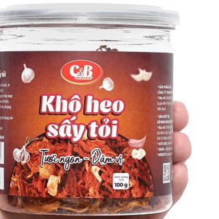 Hộp khô heo sấy tỏi C&B 100g.