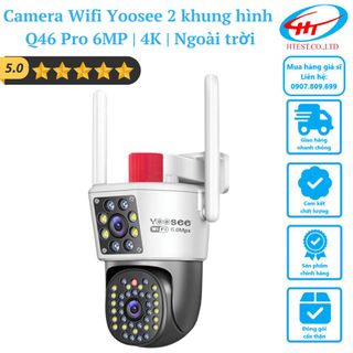 Camera Wifi Yoosee 2 khung hình Q46 Pro 6MP | 4K | Ngoài trời | 2 ống kính 2 khung hình | Đèn báo động đỏ giá sỉ