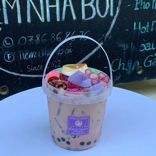 Xô nhựa tròn 500ml đựng trà sữa , xô nhựa 500ml có quai xách