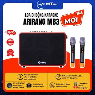 Loa Di Động Xách Tay Arirang MB3 – Bass 20 Công Suất Lớn Kèm 2 Micro Karaoke giá sỉ