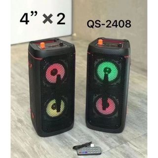 Loa Bluetooth Karaoke Di Động KIMISO QS-2408(Bass đôi 8"x2, 1 Micro có dây) giá sỉ