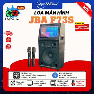 Loa Karaoke Màn Hình JBA F73S - Công Suất Lớn 300W Màn Hình Amoled Mượt Mà Bass Siêu Trầm 40Cm Âm Thanh Mạnh Mẽ Uy Lực Đi Kèm Cặp Micro Không Cao Cấp Bảo Hành 12 Tháng Tặng Kèm Bộ Đèn Led 5m