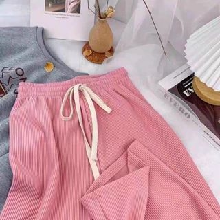 Quần dài ống rộng gân tăm cực xinh hàng tàu-Thu