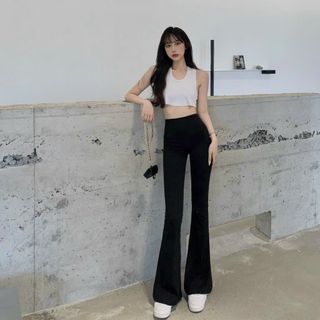 Quần legging ống loe nữ cạp cao giá rẽ