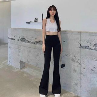 Quần legging ống loe nữ cạp cao giá rẽ