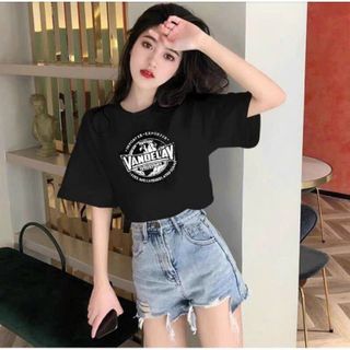 Áo thun nữ in hình trái đất hiện đại, chất liệu thun cotton thoáng mát-Thu