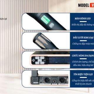 Micro Karaoke VM700 UHF Siêu Độc Đáo Với Đèn LED RGB và Micro Hát Nhẹ, Hút Tiếng, Chống Hú Rít