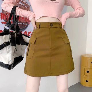 Chân váy Kaki túi hộp cực xinh-Thu