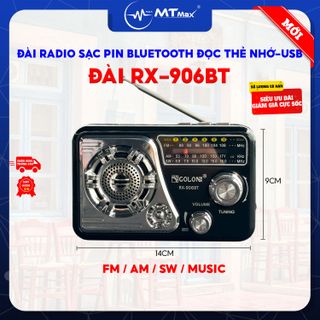 Đài Radio Dùng Pin Sạc RX 906BT - Máy Nghe Nhạc Kiêm Đài Radio, FM, AM, SW Hỗ Trợ Kết Nối Bluetooth, USB, Thẻ Nhớ Âm Thanh To Lớn Dễ Dàng Sử Dụng giá sỉ