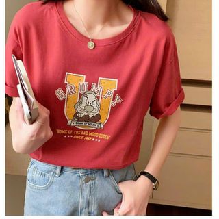Áo thun nữ in chữ U chất thun cotton thóang mát-Thu