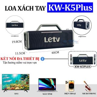 Loa Xách Tay Bluetooth KW K5Plus - Công Suất Cực Lớn 200W, Sử Dụng Liên Tục Đến 8 Giờ, Đèn LED RGB Nhiều Chế Độ, Âm Thanh Siêu Khủng, Tặng Kèm Micro Không Dây Karaoke. giá sỉ