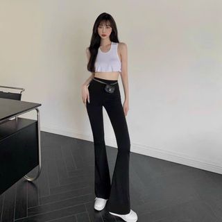 Quần legging ống loe nữ cạp cao giá rẽ-Thu