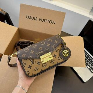 (HÀNG QC LOẠI 1) TÚI ĐEO CHÉO LV MÓC XU NHIỀU NGĂN SZ 20