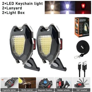 ĐÈN PIN MÓC KHÓA COB ĐA CHỨC NĂNG