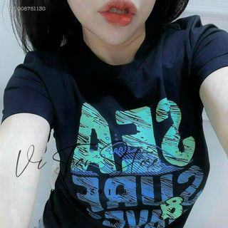 Áo thun nữ in chữ see, chất liệu cotton thoáng mát-Thu