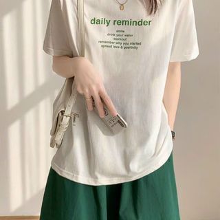 Áo thun nữ in chữ Daily, chất liệu thun cotton thoáng mát-Thu