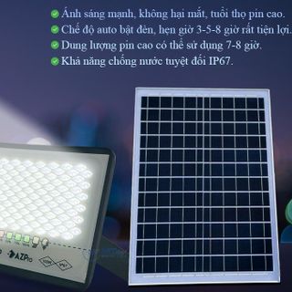 Đèn 100W Năng Lượng Mặt Trời AZPro - Đèn Cao Cấp Giá Rẻ Ánh Sáng Mạnh Không Hại Mắt Chống Nước IP67 Sử Dụng Liên Đến 7 - 8 Giờ Dùng Bền Bỉ Lâu Dài