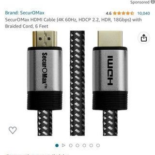 Dây cáp 1 mét HDMI 4K xịn hãng SecurOMax ( Mỹ ) dài 1M