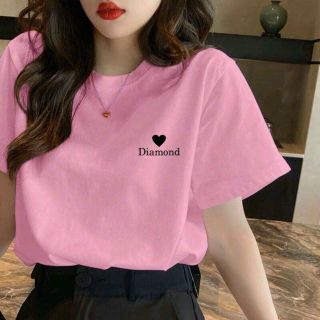 Áo thun nư in chữ diamond, chất liệu thun cotton thoáng mát