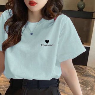 Áo thun nư in chữ diamond, chất liệu thun cotton thoáng mát