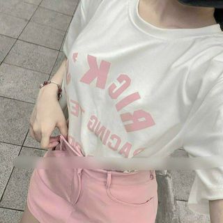 Áo thun nữ in chữ Rick's chất vải cotton thoáng mát-Thu