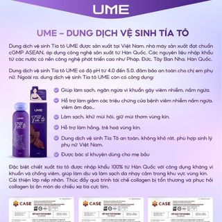 Dung dịch vệ sinh tía tô UME 150ml (hàng chính hãng 100%)