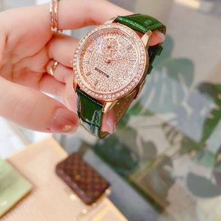 Đồng hồ SCOTTIE 9106 dây da dành cho nữ đính đá sang trọng