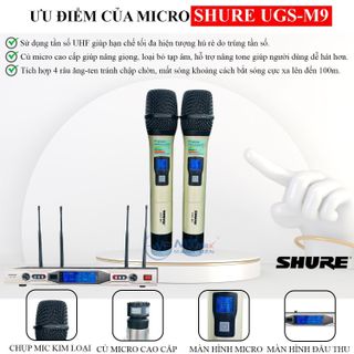Micro Đầu Thu Lớn SHURE UGS M9 - Siêu Phẩm Micro Karaoke 4 Râu Cao Cấp Giá Rẻ