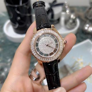 Đồng hồ SCOTTIE 9515 dây da dành cho nữ đính đá sang trọng